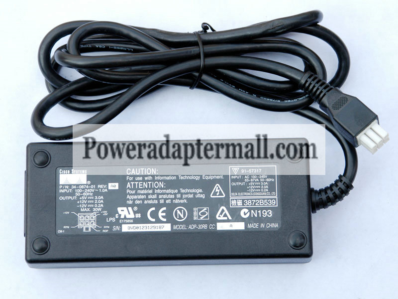 Original 5V 12V Cisco 1700 PIX 506 34-0874-01 AC Power Adapter - Click Image to Close